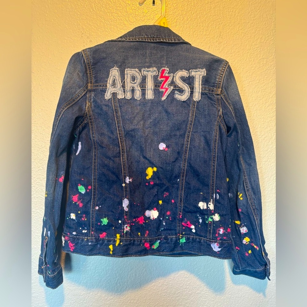LUC Gap kids blue Jean jacket sz Large “Artist” 9-10 - Picture 8 of 10